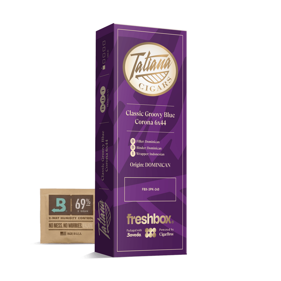 Tatiana Classic Groovy Blue Corona 6x44 FreshBox | Cigar 3-Pack FreshBox Tatiana Classic 