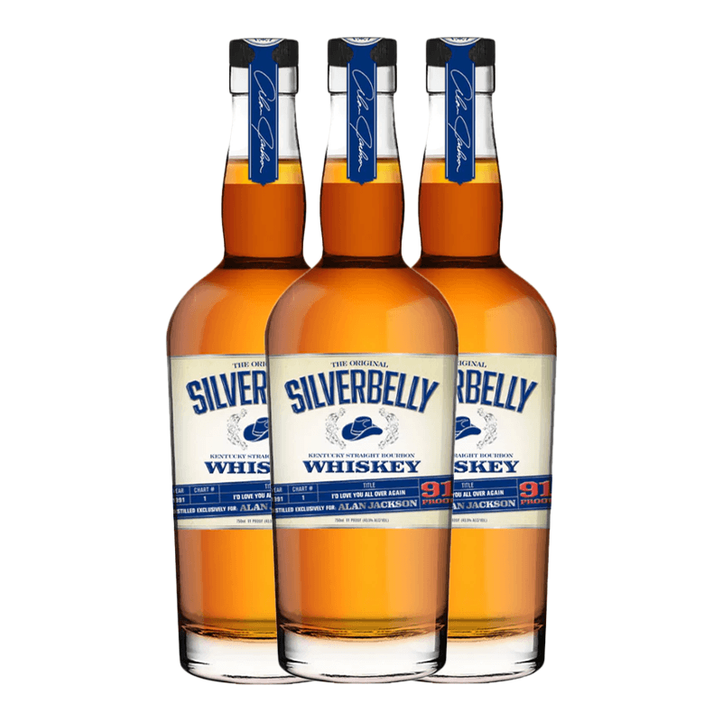 Silverbelly Kentucky Straight Bourbon Whiskey by Alan Jackson Kentucky Straight Bourbon Whiskey Silverbelly Whiskey 3 Pack 