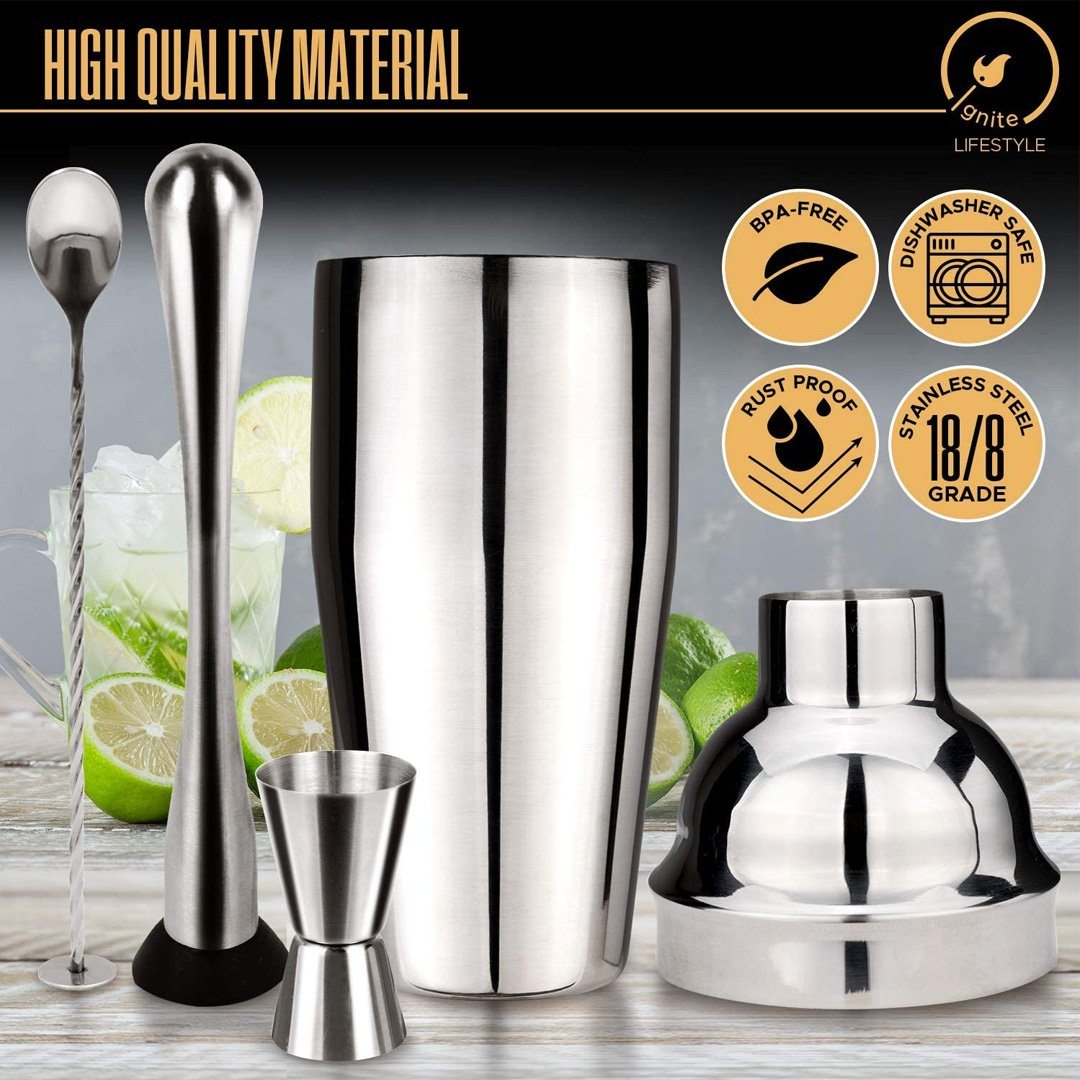 6 Piece Cocktail Shaker Set - 24Oz Accessories IGNITE LIFESTYLE 