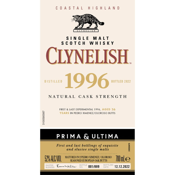 Clynelish 1996 Prima & Ultima Single Malt Scotch 26 Year Old Scotch Prima & Ultima Collection 