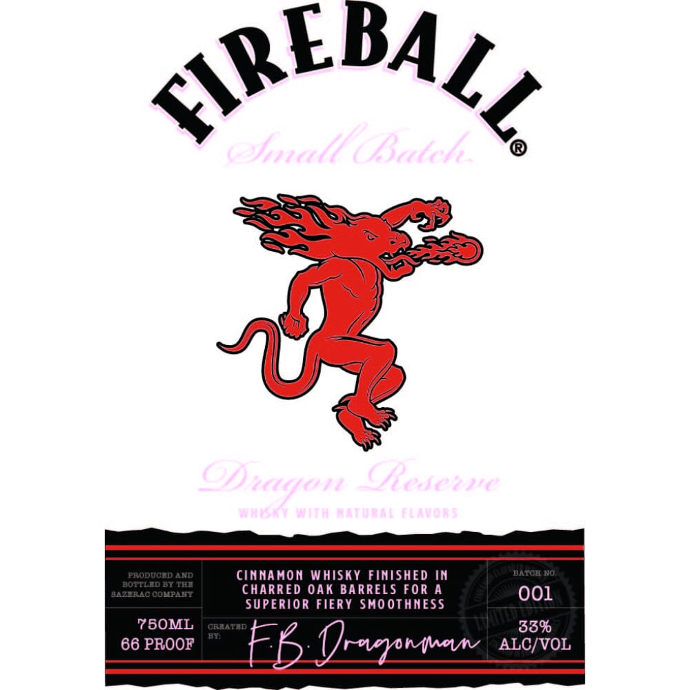 Fireball Dragon Reserve Cinnamon Whisky Flavored Whiskey Fireball 