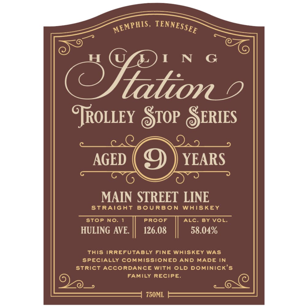 Huling Station Trolley Stop Series 9 Year Old Main Street Line Straight Bourbon Bourbon Huling Station 