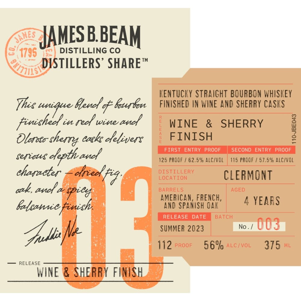 James B. Beam Distillers’ Share 03 Wine & Sherry Finish Straight Bourbon Bourbon James B Beam 