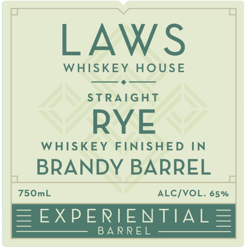 Laws Experiential Barrel Straight Rye Finished in a Brandy Barrel Rye Whiskey Laws Whiskey House 