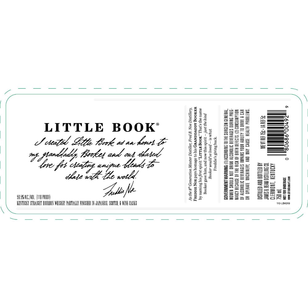 Little Book Bourbon Partially Finished in Japanese, Scotch, & Wine Casks Bourbon Booker's Bourbon 