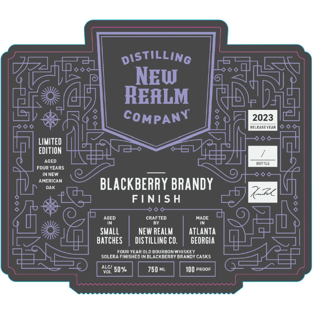 New Realm 4 Year Old Blackberry Brandy Finish Bourbon Bourbon New Realm Distilling 