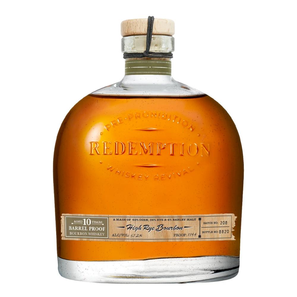 Redemption 10 Year Old Barrel Proof High Rye Bourbon Rye Whiskey Redemption 