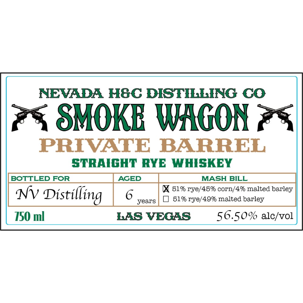 Smoke Wagon Private Barrel Straight Rye Whiskey Rye Whiskey Smoke Wagon Bourbon 