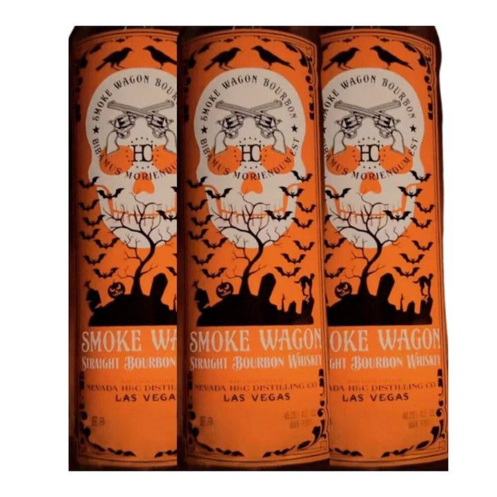 Smoke Wagon Straight Bourbon Glow In The Dark Halloween Edition 2023 Straight Bourbon Whiskey Smoke Wagon Bourbon 3 Pack 