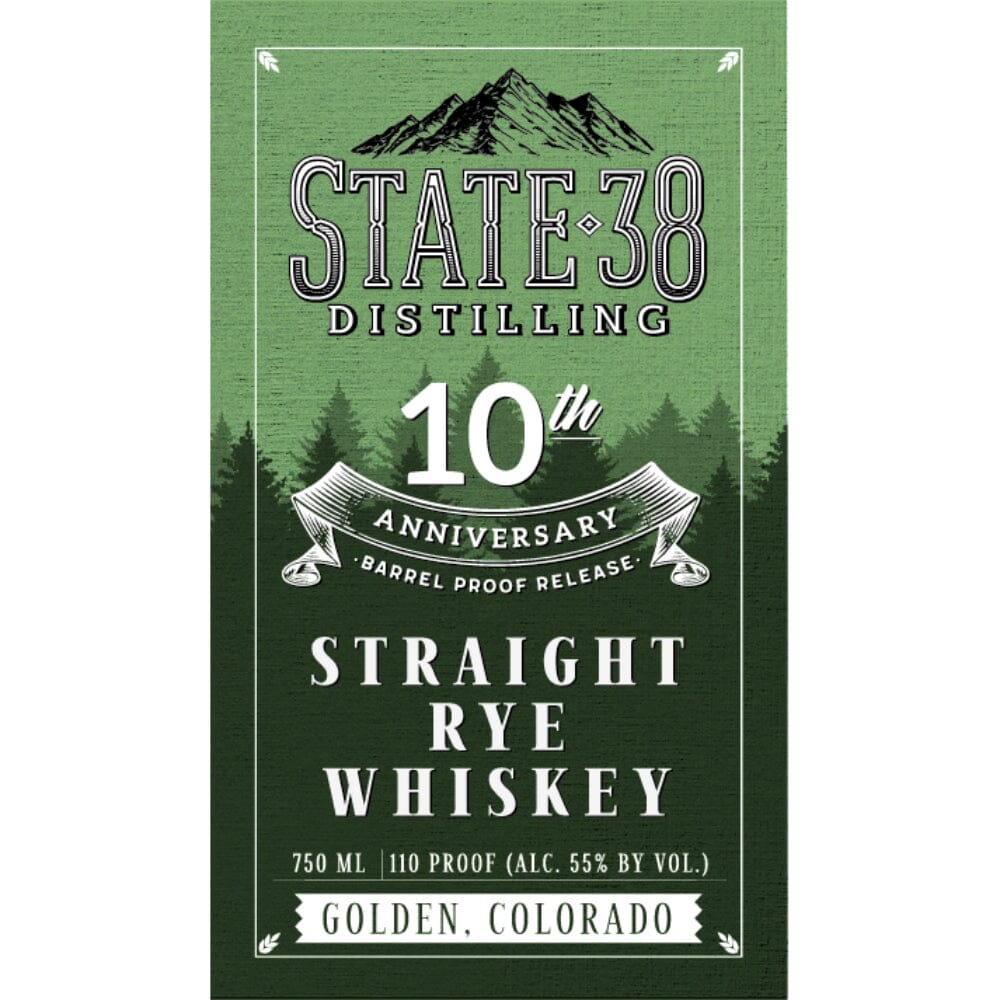 State 38 10th Anniversary Straight Rye Rye Whiskey State 38 Distilling 
