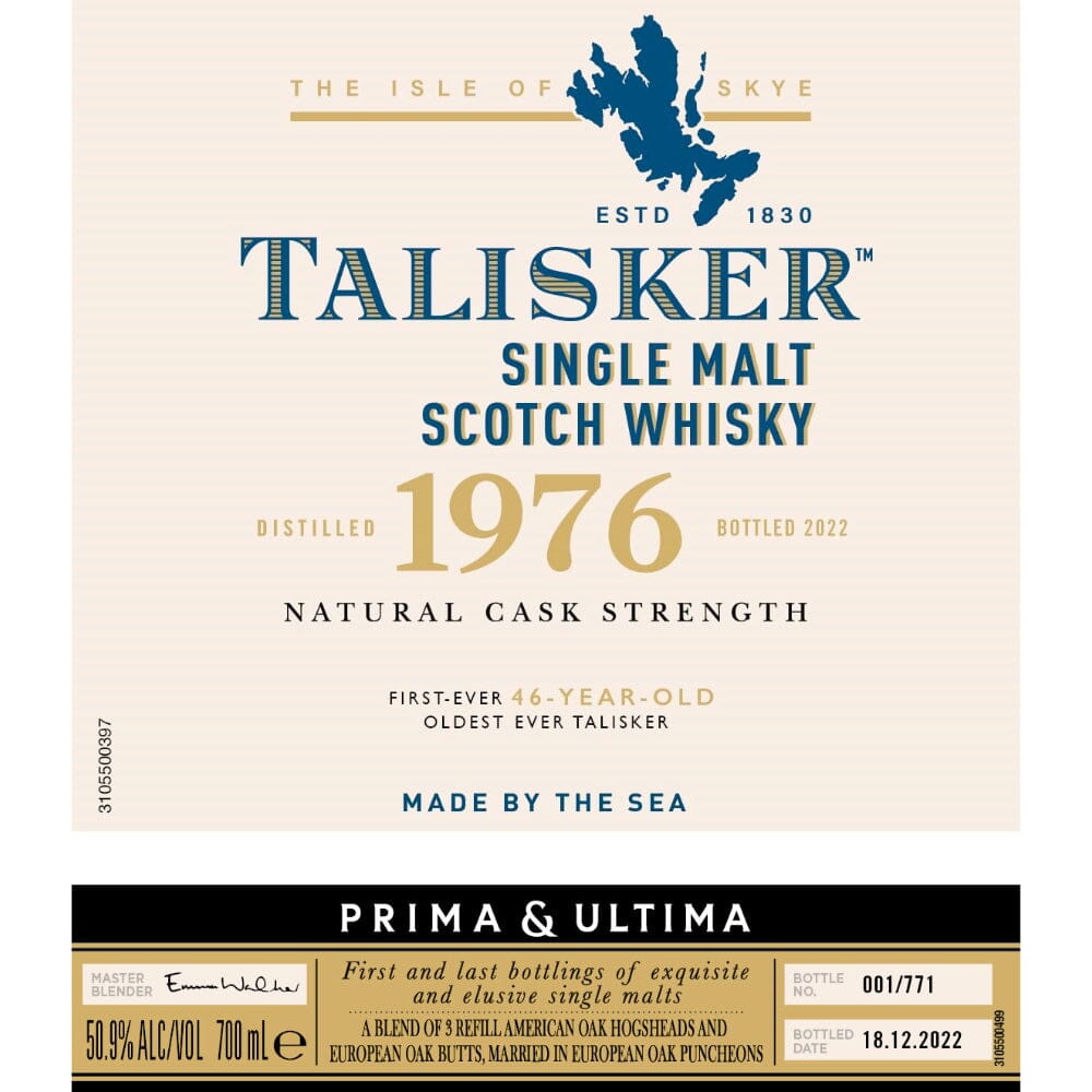 Talisker 1976 Prima & Ultima Single Malt Scotch 46 Year Old Prima & Ultima Collection 