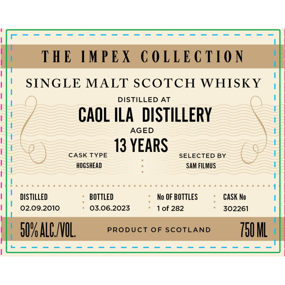The ImpEx Collection Caol Ila Distillery 13 Year Old 2010 Scotch The ImpEx Collection 