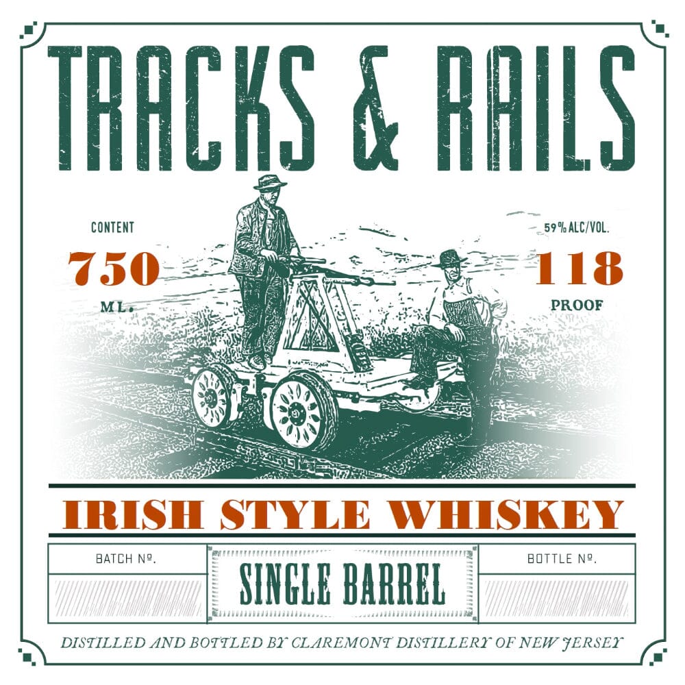 Tracks & Rails Single Barrel Irish Style Whiskey Irish Style Whiskey Claremont Distillery 