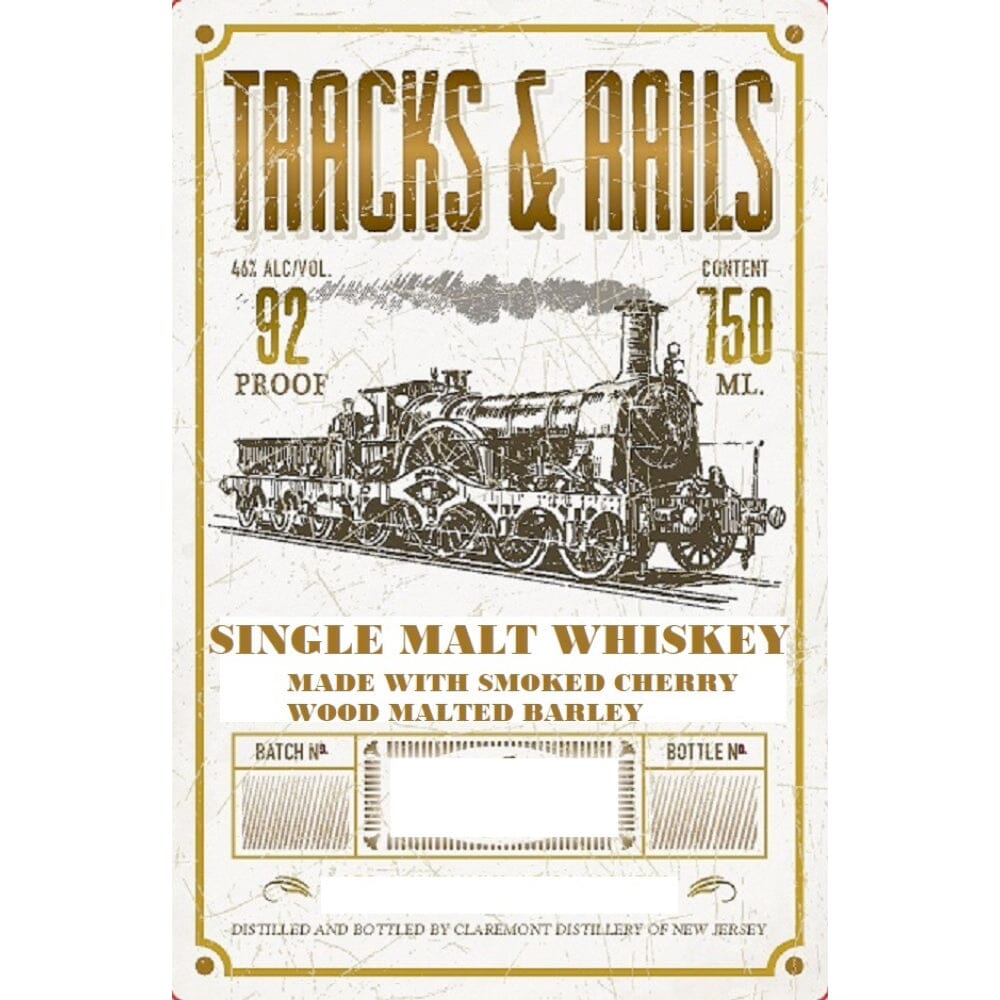 Tracks & Rails Single Malt Whiskey 92 Proof Single Malt Whiskey Claremont Distillery 