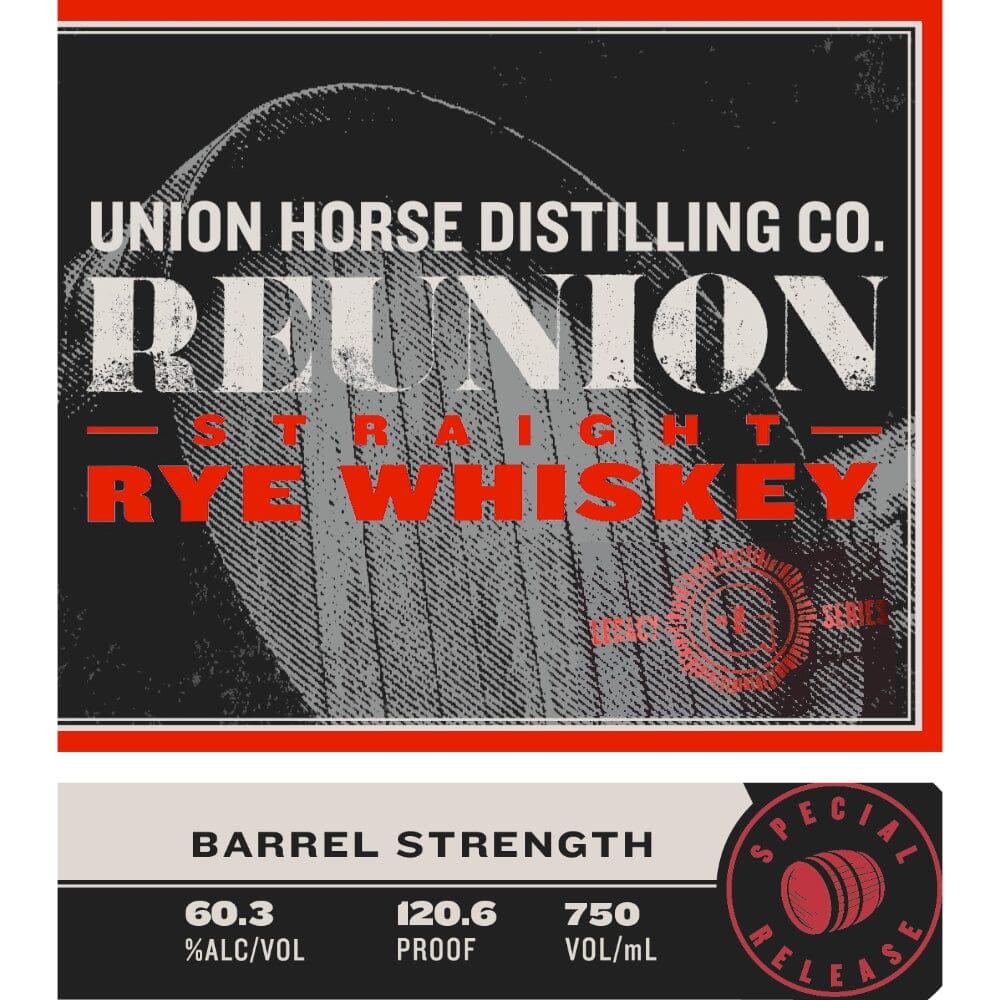 Union Horse Reunion Barrel Strength Straight Rye Rye Whiskey Union Horse Distilling Co. 
