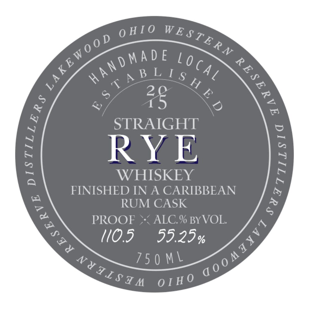 Western Reserve Cask Series Straight Rye Finished in a Caribbean Cask Rye Whiskey Western Reserve Distillers 