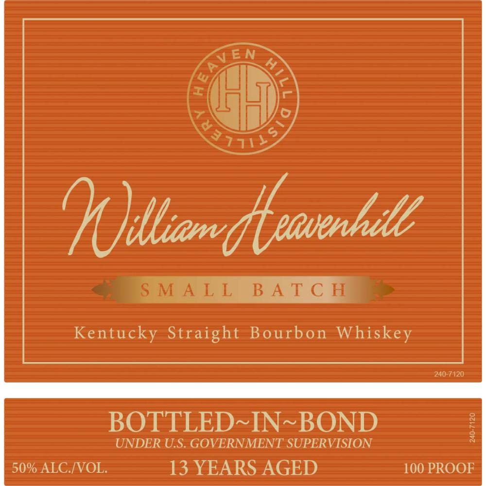 William Heavenhill Bottled In Bond 13 Year Old Bourbon Heaven Hill Distillery 