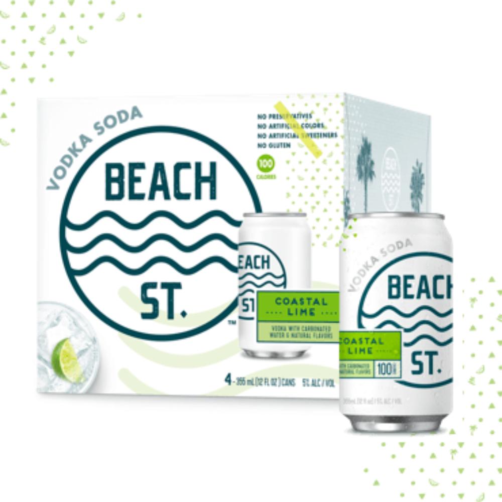 BEACH ST. Vodka Soda Coastal Lime Canned Cocktails BEACH ST. 