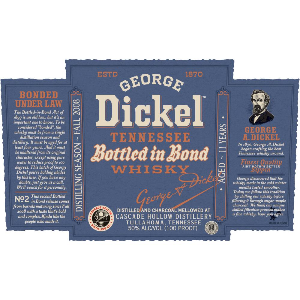 George Dickel Bottled in Bond 11 Year Old American Whiskey George Dickel 