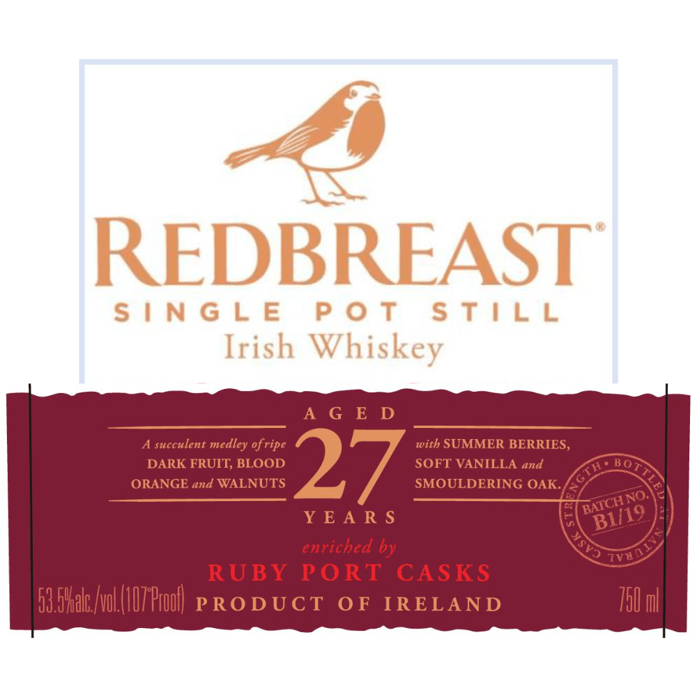 Redbreast 27 Year Old Ruby Port Casks Irish whiskey Redbreast 
