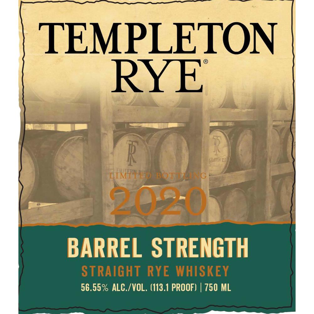 Templeton Rye Barrel Strength 2020 Rye Whiskey Templeton Rye 