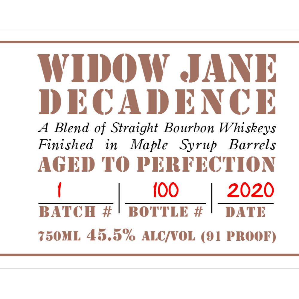 Widow Jane Decadence Bourbon Widow Jane 
