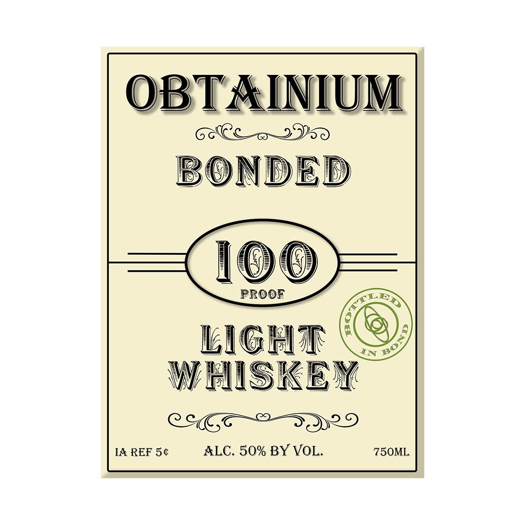 Cat’s Eye Obtainium Light Whiskey Bottled In Bond Whiskey Cat’s Eye Distillery 