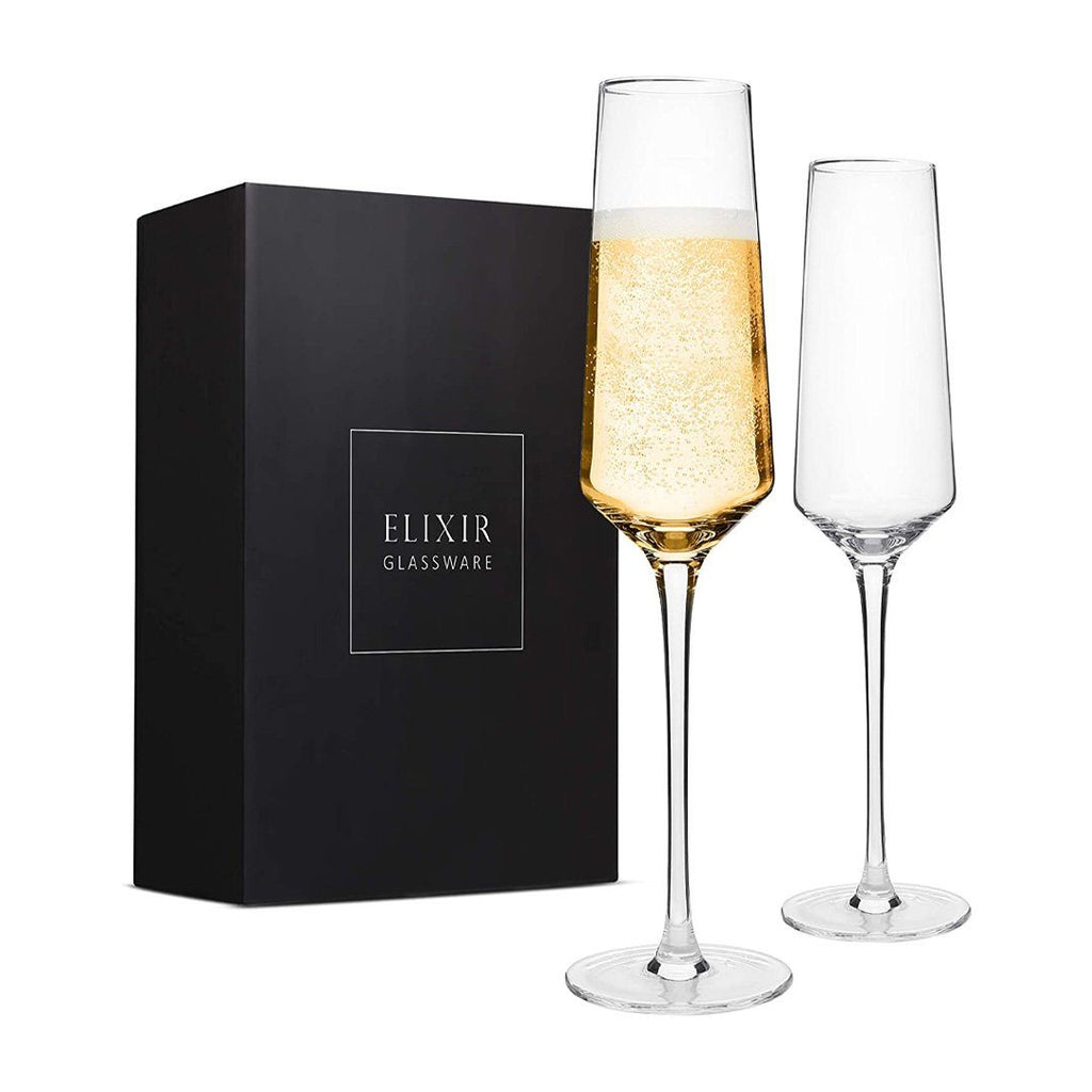 Classy Champagne Flutes Set Of 2 - 8Oz Accessories ELIXIR GLASSWARE 