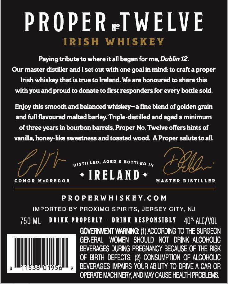 Proper No. Twelve Irish Whiskey Irish whiskey Proper No. Twelve 