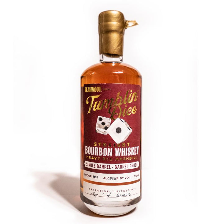 Deadwood Tumblin Dice "Sip 'N Gamble" Single Barrel Barrel Proof Bourbon Deadwood Bourbon 