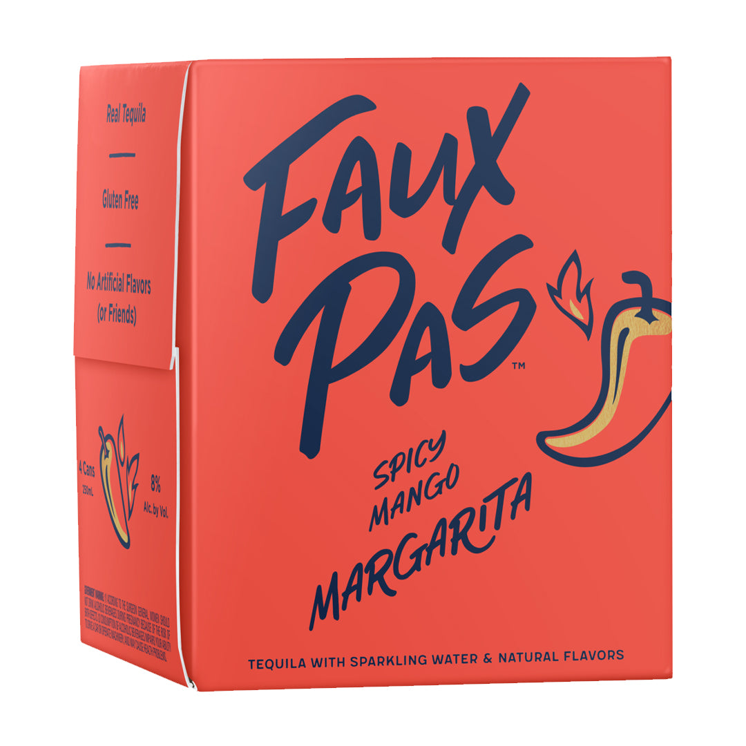 Faux Pas Spicy Mango Margarita 4PK Cocktail Faux Pas Cocktails 