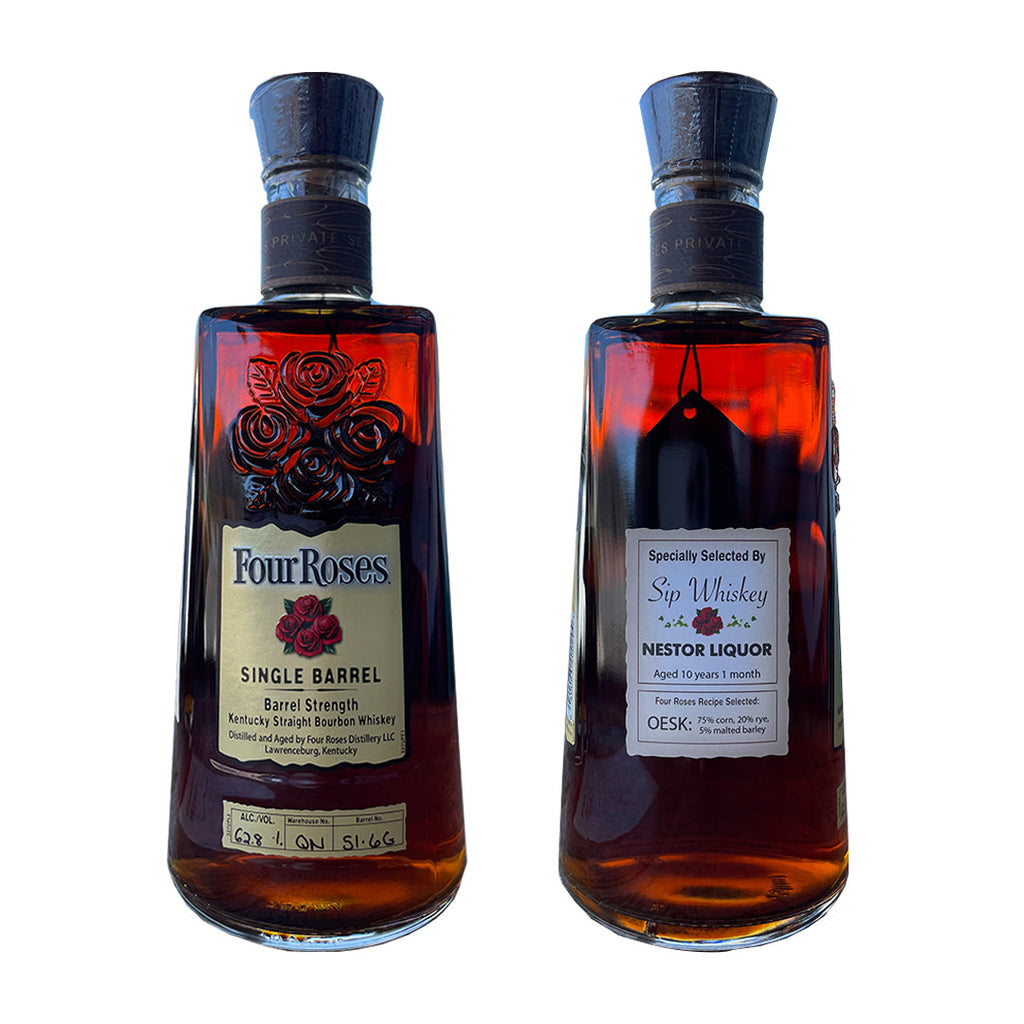 Four Roses OESK Tier-6 Single Barrel Sip Whiskey X Nestor Liquor Private Selection Bundle Four Roses 