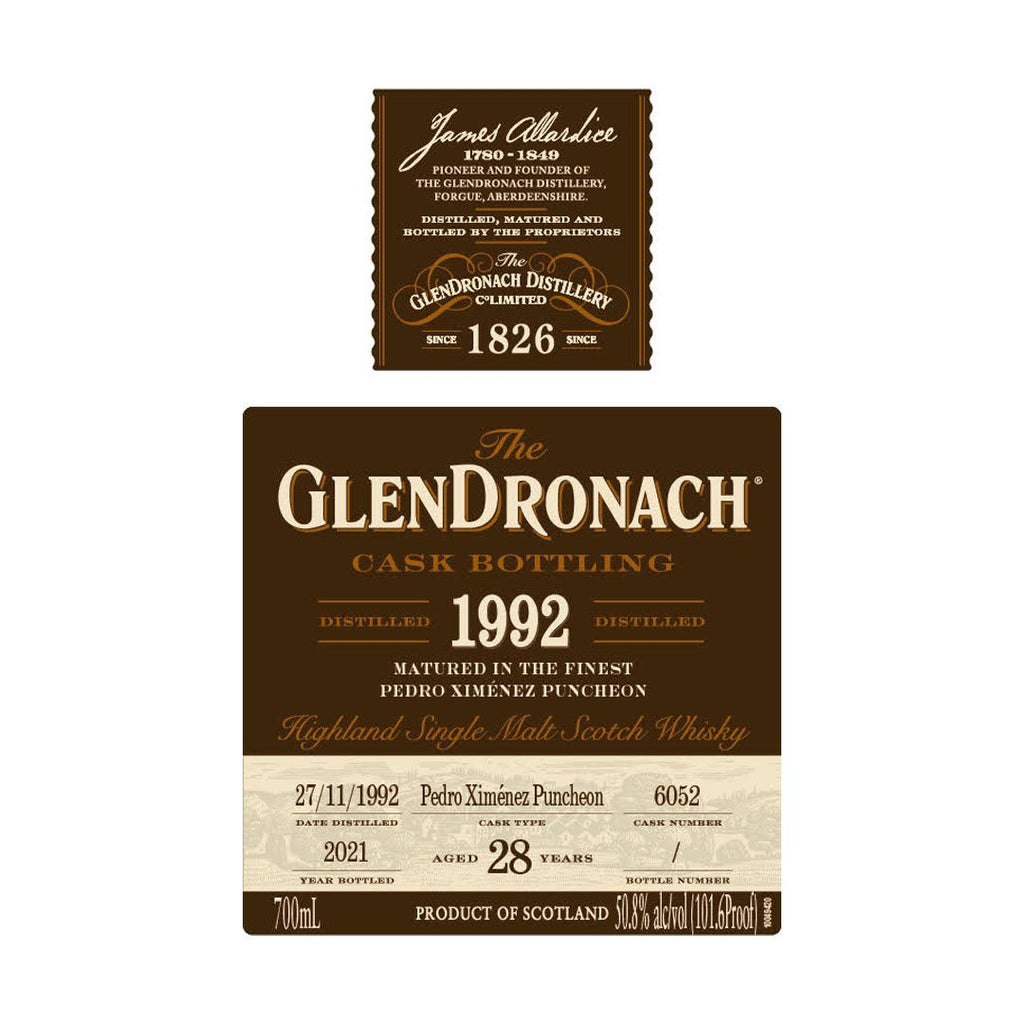 GlenDronach 28 Years Old 1992 Single Cask #6052 Single Malt Scotch Whisky Glendronach 