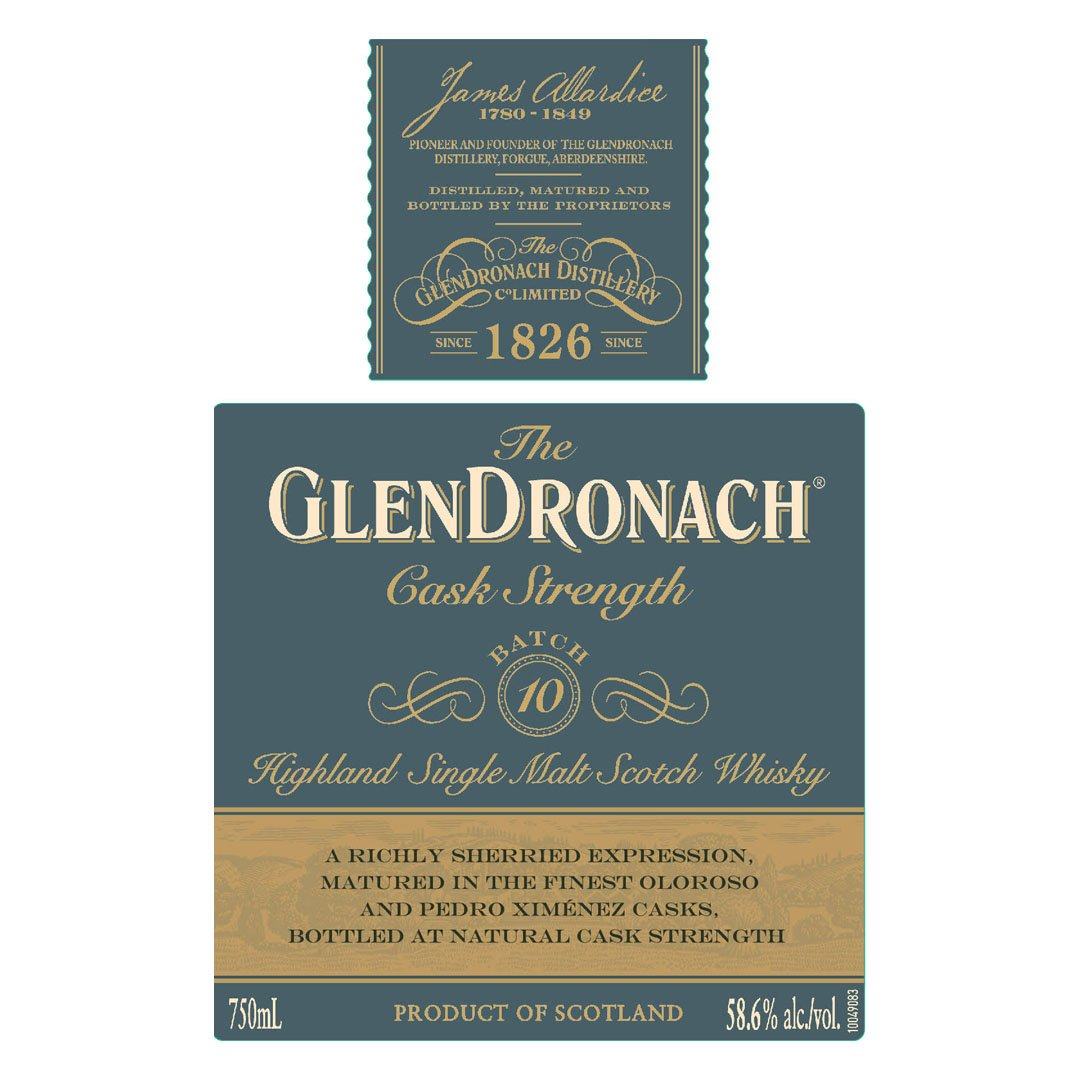 Glendronach Batch 10 Cask Strength Single Malt Scotch Whisky Glendronach 