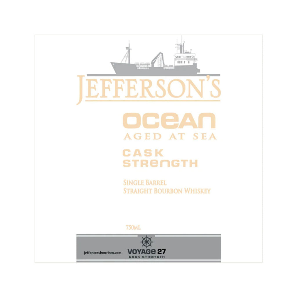 Jefferson's Ocean Cask Strength Aged At Sea Voyage 27 Straight Bourbon Whiskey Jefferson's 