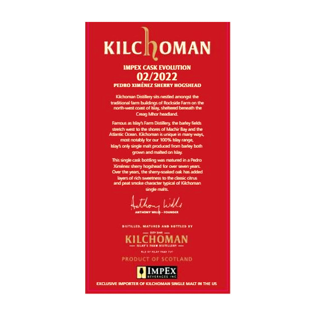 Kilchoman 7 Year Old "ImpEx Evolution" PX Hogshead Cask Strength Islay Single Malt Scotch Whisky Scotch Whisky Kilchoman 