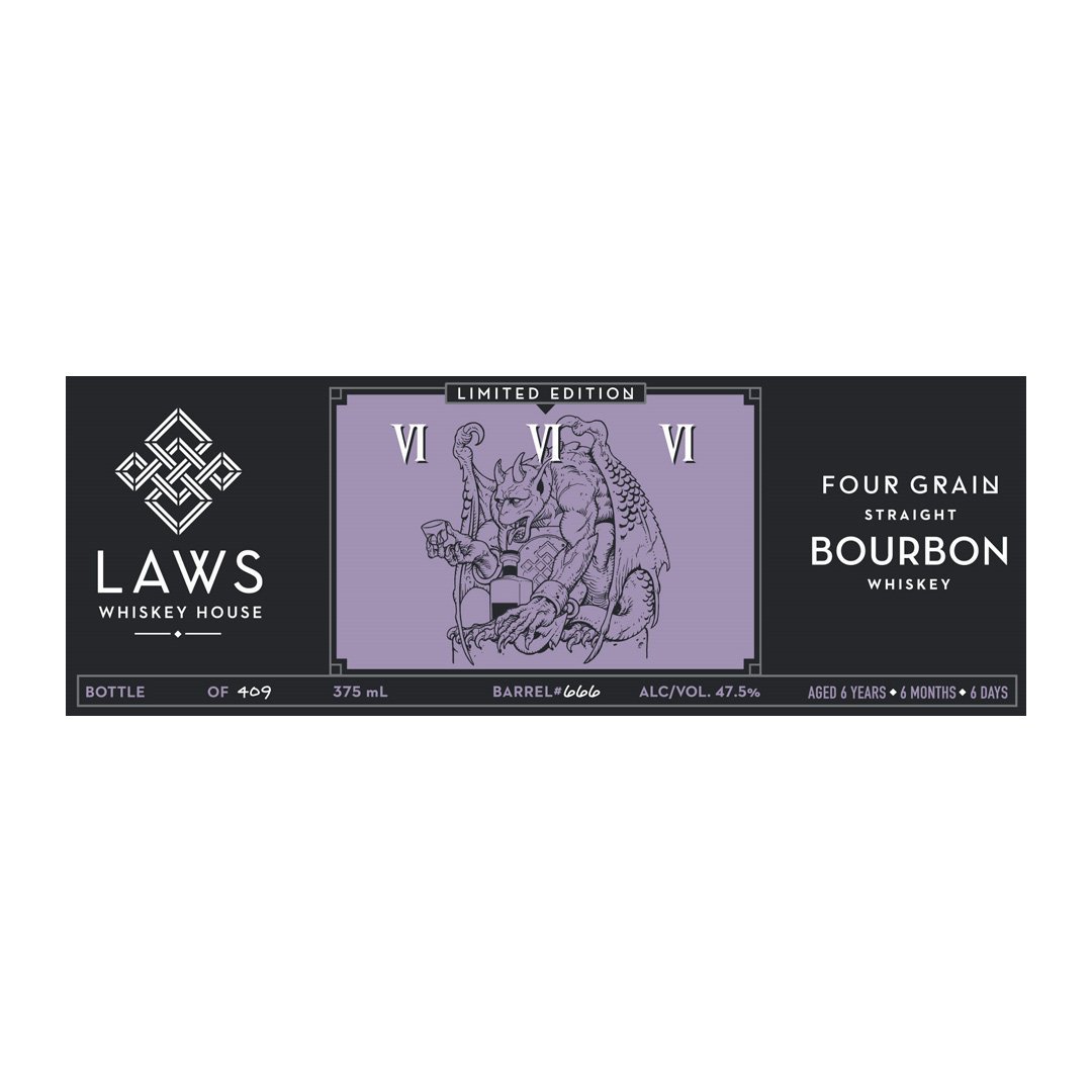 Laws VI VI VI Four Grain Straight Bourbon Whiskey Limited Edition 375ml Straight Bourbon Whiskey Laws Whiskey House 