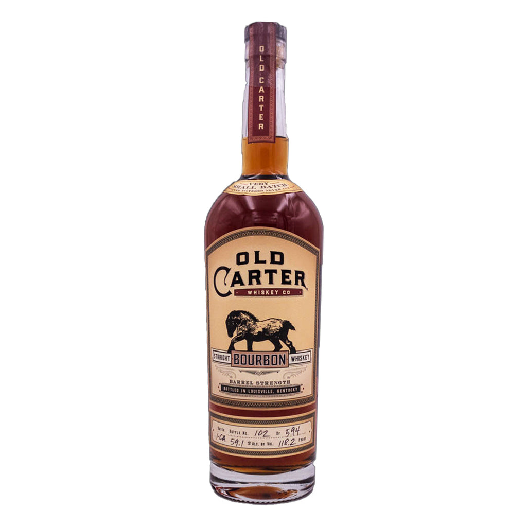 Old Carter Straight Bourbon Whiskey Barrel Strength Very Small Batch #1-CA 118.2 Proof Straight Bourbon Whiskey Old Carter 