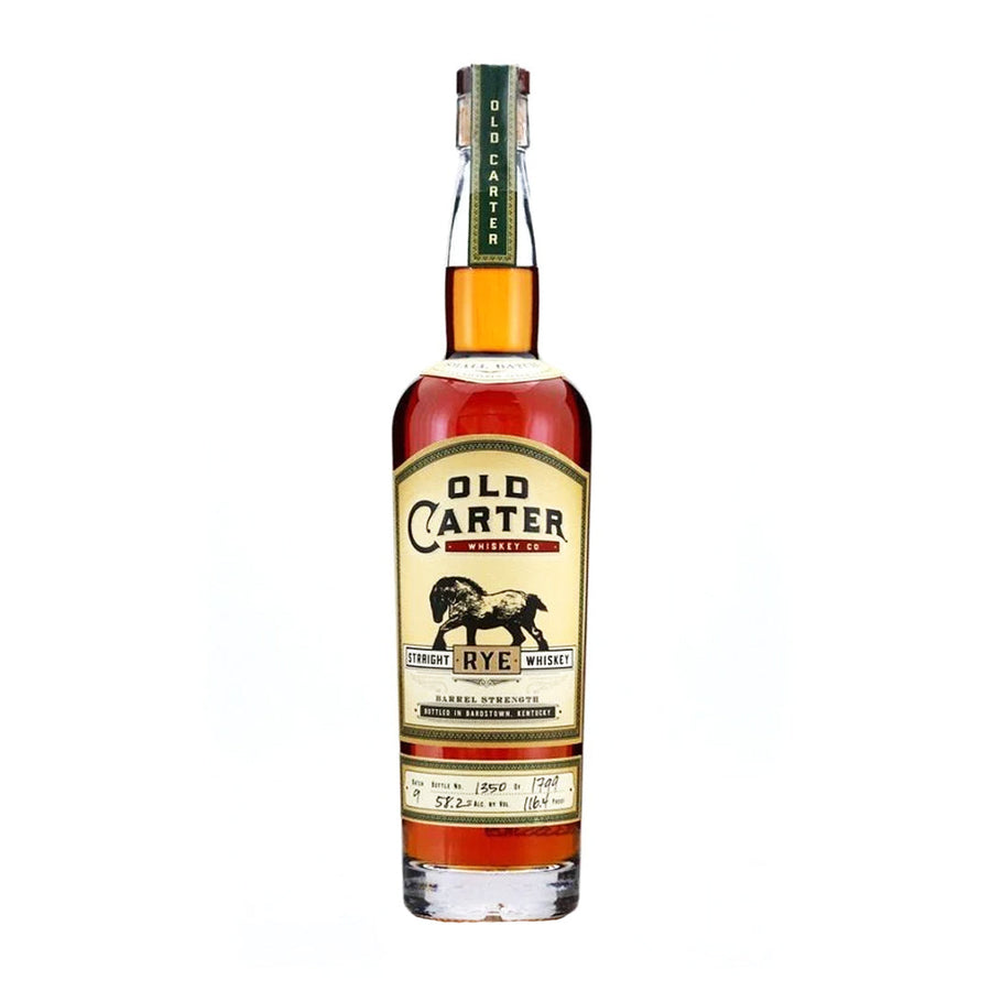 Old Carter Straight Rye Whiskey Barrel Strength Small Batch #9 116.4 Proof Straight Rye Whiskey Old Carter 