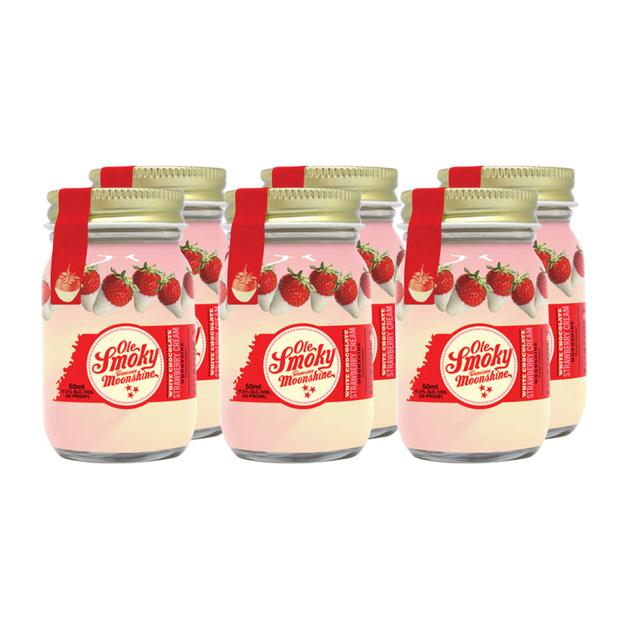 Ole Smoky White Chocolate Strawberry Cream Moonshine Mini 50ml 6pk Moonshine Ole Smoky 