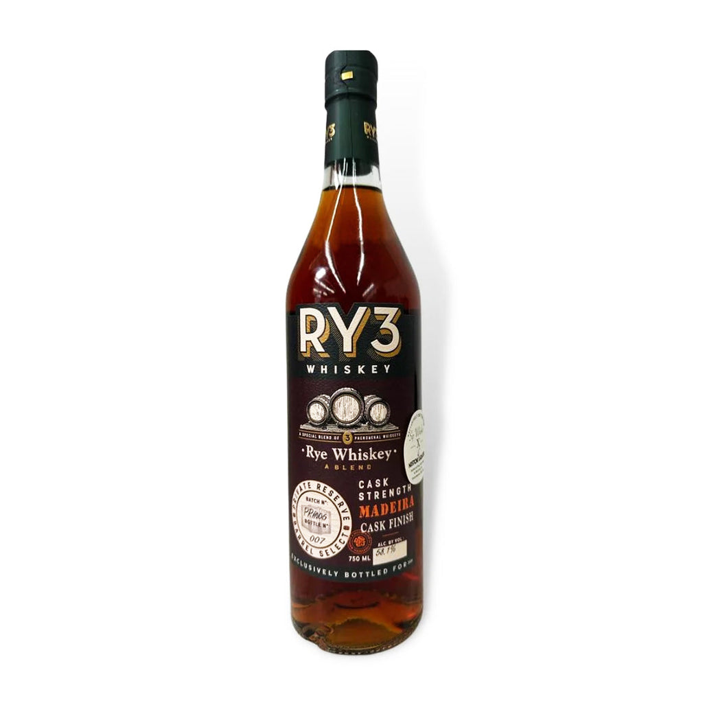 RY3 Rye Whiskey Cask Strength Madeira Cask Finish 'Sip Whiskey X Nestor Liquor' Private Selection 750ML Rye Whiskey Ry3 Whiskey 