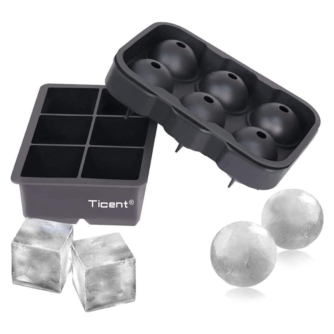 Ice Cube Trays with Removable Cover/Lid, BPA FREE Set Of 2 Trays White  Clear Lid