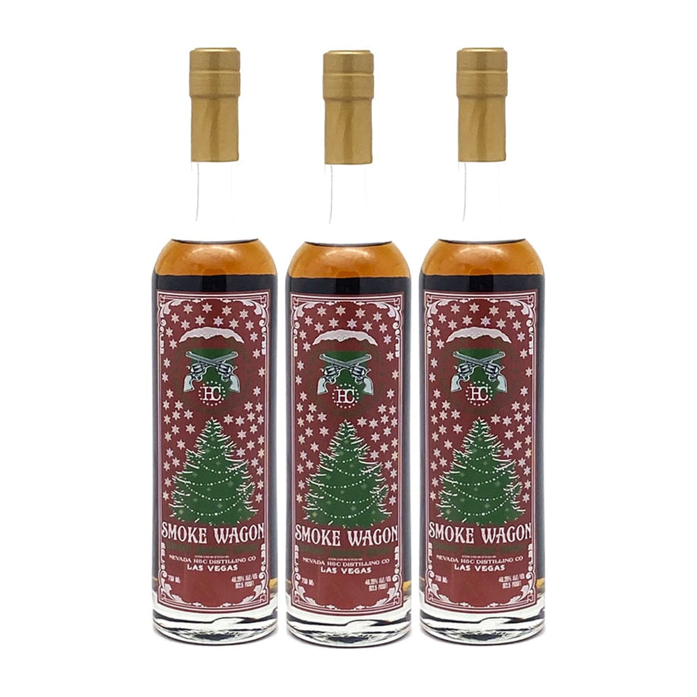 Smoke Wagon Straight Bourbon Christmas 2022 Limited Edition Straight Bourbon Whiskey Smoke Wagon Bourbon 3 Pack 