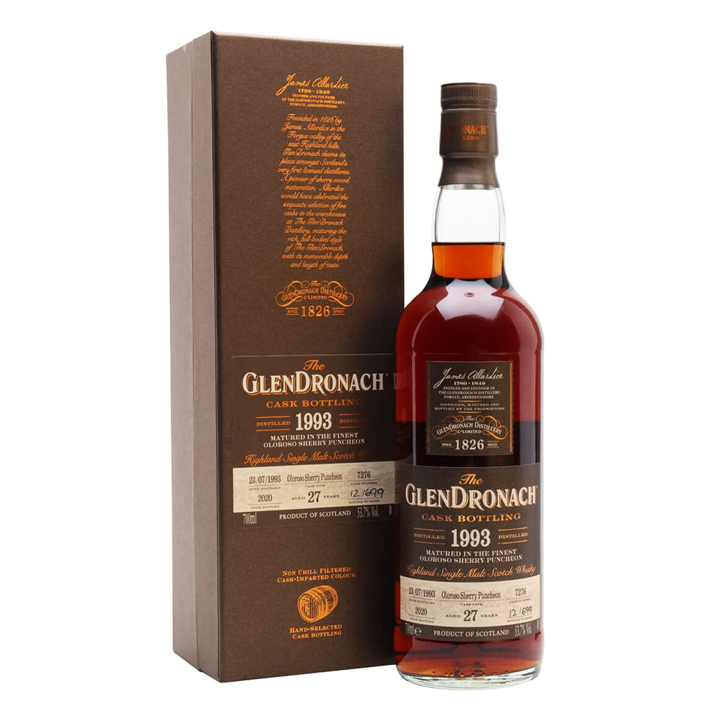 The Glendronach 27 Year Old 1993 Single Oloroso Sherry Puncheon Cask Single Malt Scotch Whisky Scotch Whisky Glendronach 