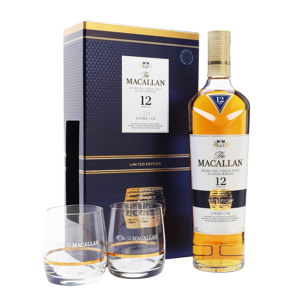 The Macallan 12 Year Old Double Cask W/ 2 Official Glasses Scotch Whisky The Macallan 