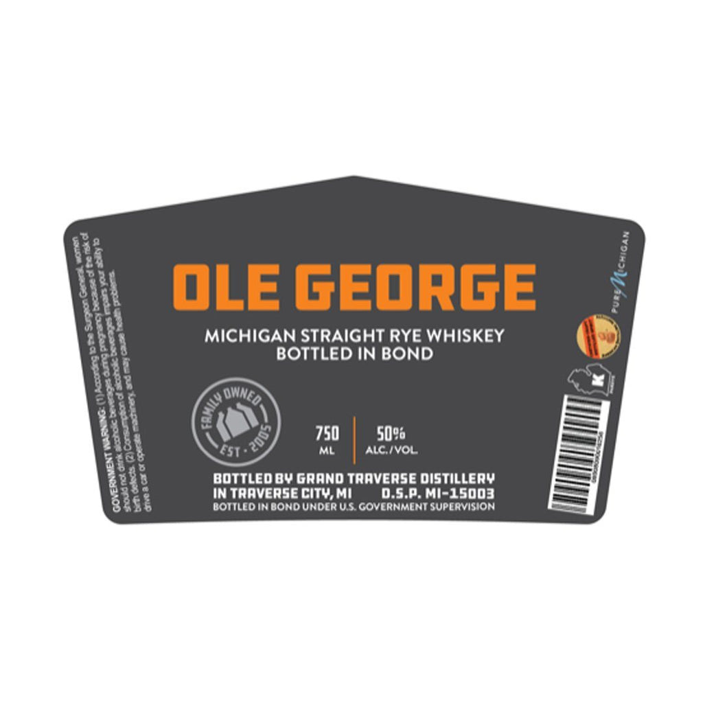 Traverse City Old George Straight Rye Sip Whiskey 