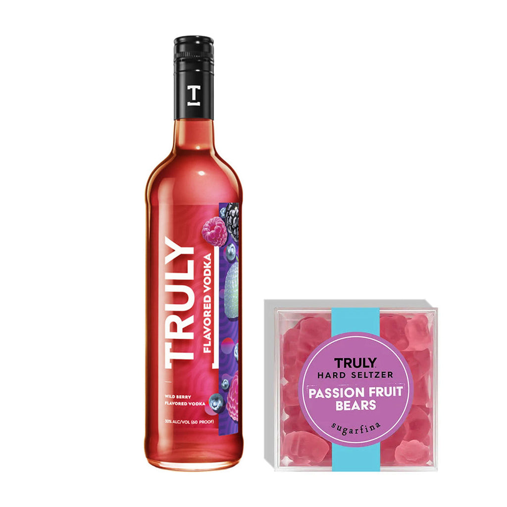 Truly Wild Berry Vodka X Sugarfina Truly Hard Seltzer Passionfruit Bears Luxury Gifting Sip Whiskey 