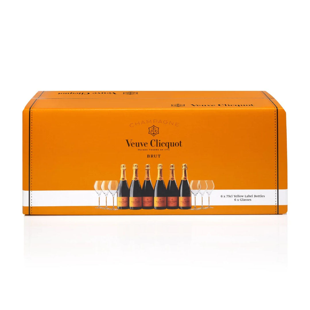 Veuve Clicquot 6pk W/ 6 Champagne Glasses Champagne Veuve Clicquot 