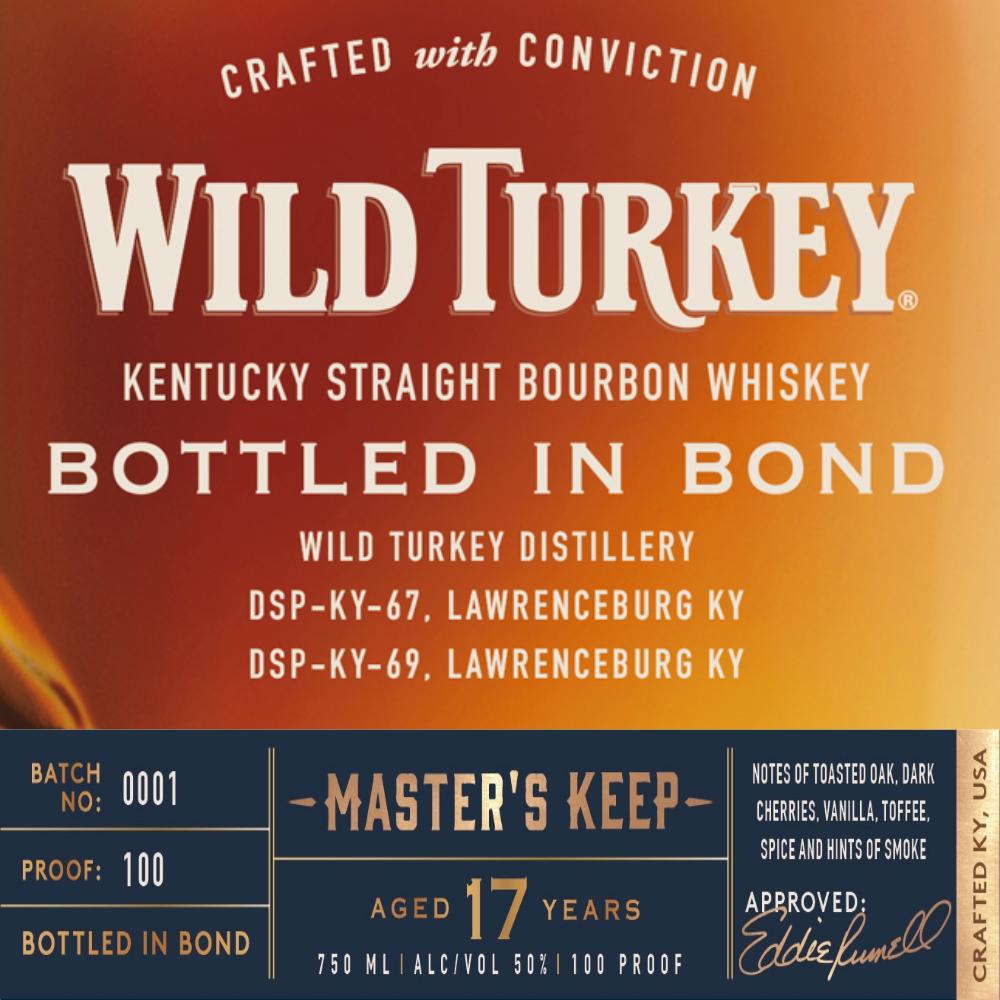 Wild Turkey Master's Keep Bottled In Bond 17 Year Old Bourbon Wild Turkey 