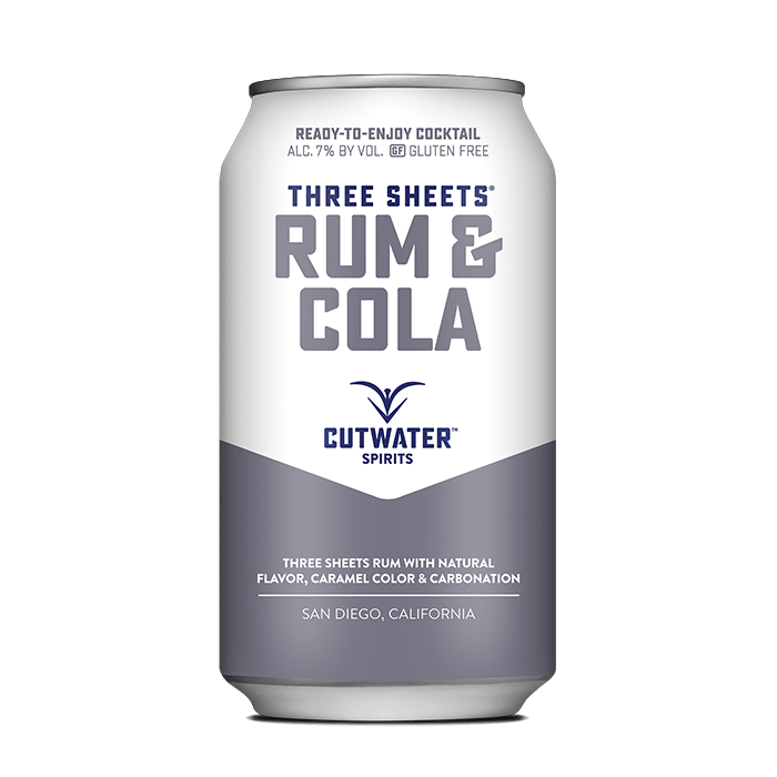 Three Sheets Rum & Cola (4 Pack - 12 Ounce Cans) Canned Cocktails Cutwater Spirits 